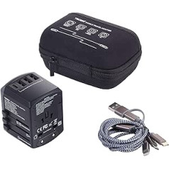 TROIKA Design Workshop Travel Adapter Komplekts TROIKA World Travel Adapter, melns, Moderns