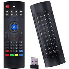 Air Mouse Remote Control Rock&Rick MX3 Pro 2.4G Android Box Remote Control with Mini Keyboard Compatible with Android TV Box/Smart TV/Projector/HTPC