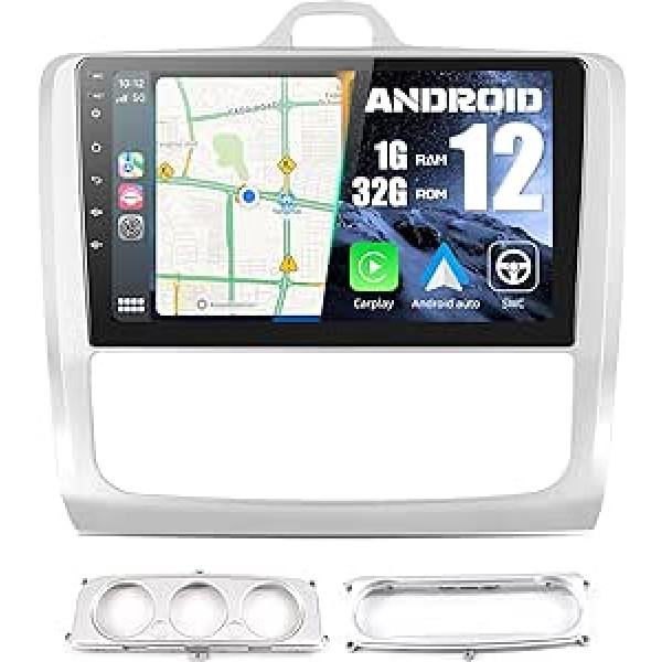 CAMECHO Android 11 automašīnas radio ar Carplay Wireless, kas paredzēts Ford Focus Exi MT 2 3 Mk2/Mk3 2004-2011,9 collu ekrāna automašīnas radio ar navigācijas Android Car FM/RDS Bluetooth brīvroku komplektu un USB