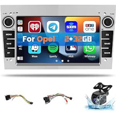 Hikity 2+64GB Android auto radio priekš Opel Corsa Astra Vectra Zafira Meriva Vivaro Antara ar bezvadu CarPlay Android Car, 2DIN ar 7 collu ekrānu RDS GPS atpakaļgaitas kameru