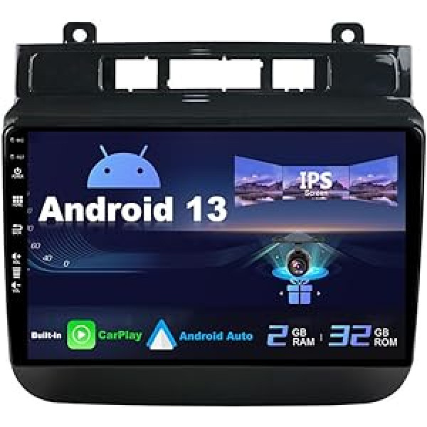 SXAUTO Android 13 IPS automašīnas radio priekš VW Touareg FL NF (2011-2017) - Iebūvēts CarPlay / Android Car - Bezmaksas atpakaļgaitas kamera - 2G + 32G - Stūres vadība DAB Fast Boot WiFi DSP - 2 DIN 9 collas