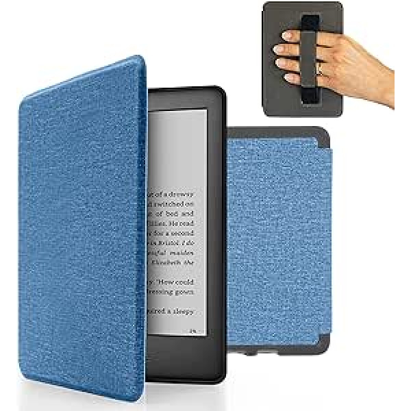 MyGadget futrālis Amazon Kindle Paperwhite 10. paaudzei (2019. gada modelis — J9G29R — 6 collas) ar rokas siksnu un automātiskās miega/modināšanas funkciju — pārvelkams korpuss gaiši zilā krāsā