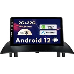 Android 12 IPS automašīnas radio, piemērots Renault Megane II (2002-2008) - Iebūvēts CarPlay / Android Car - Bezmaksas atpakaļgaitas kamera - 2G + 32G - Stūres vadība DAB Fast-Boot WiFi 4G BT DSP - 2 DIN 9