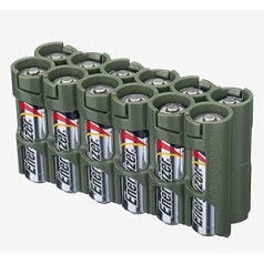 PowerPax 12 AA Battery Caddy — militāri zaļš