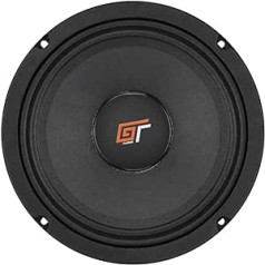 1 x Bass Face GT Audio GT-MR8/4 Vidutinis žemųjų dažnių garsiakalbis 20 cm, 200 mm, 8 colių skersmuo 100 vatų RMS 200 vatų didžiausia varža 4 omai, automobilio durelės, 1 vnt.