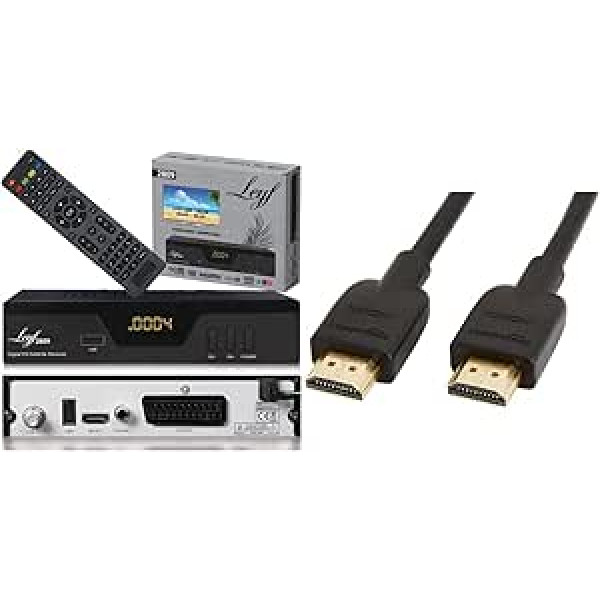 Leyf 2809 digitālā uztvērēja satelīta uztvērējs [iepriekš ieprogrammēts] un Amazon pamatinformācija — ātrgaitas kabelis, Ultra HD HDMI 2.0, atbalsta 3D formātus ar audio atgriešanas kanālu, 0,9 m