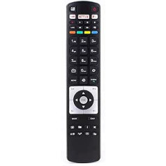 Remote Control for Hitachi Digihome Alba Polaroid Finlux Bush Telefunken RC5118F LCD LED 3D HD Smart TV with Netflix Freeview Play Buttons - With Two 121AV AAA Batteries Included