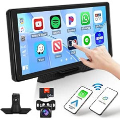 10,36 colio jutiklinio ekrano automobilinis radijas su belaidžiu Apple CarPlay Android Car, 1080P nešiojamasis automobilio radijas su Apple AirPlay/Mirror Link/FM siųstuvu/Bluetooth/Siri/Google/AUX/64G TF kortele + AHD