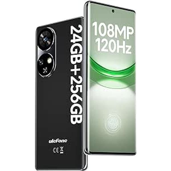 Ulefone Note 17 Pro viedtālrunis bez līguma, 24GB + 256GB 108MP + 32MP astoņkodolu MTK G99 6,78 collu FHD+ AMOLED 120Hz mobilais tālrunis Android 13 33W 5050mAh 4G Dual SIM Fingerprint ID NFC 2