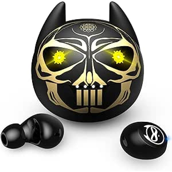 Skull bezvadu austiņas bērniem Bluetooth austiņas ar mikrofonu 36H atskaņošanas laiks IPX6 ūdensizturīgs skārienvadība HIFI stereo LED displejs USB-C austiņas zēniem iPhone Android ierīcēm