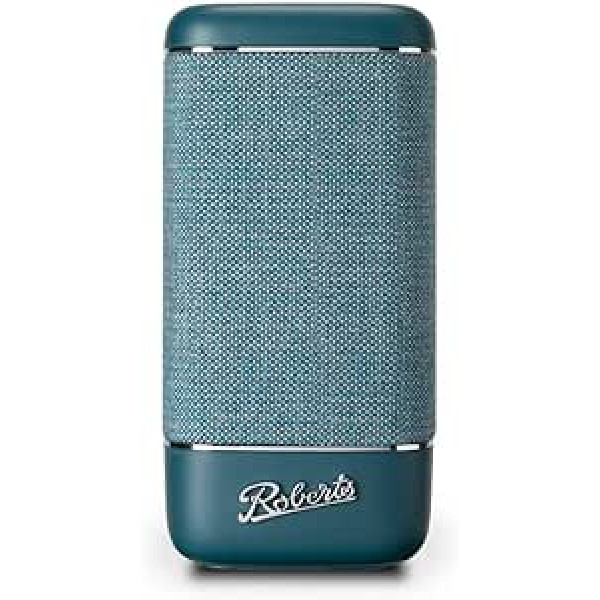 Roberts Beacon 325 Bluetooth skaļrunis — pārnēsājams, uzlādējams, 12 stundu akumulatora darbības laiks, divas pasīvās basu membrānas, vintage dizains, Bluetooth, straumēšana, papildu ieeja, benzīna zils