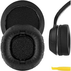 Geekria QuickFit Protein Leder Ersatz Ohrpolster für Skullcandy Hesh, Hesh 2, Hesh2 Wireless Kopfhörer Ohrpolster Headset Ohrpolster Ohrmuscheln Reparaturteile (Schwarz)