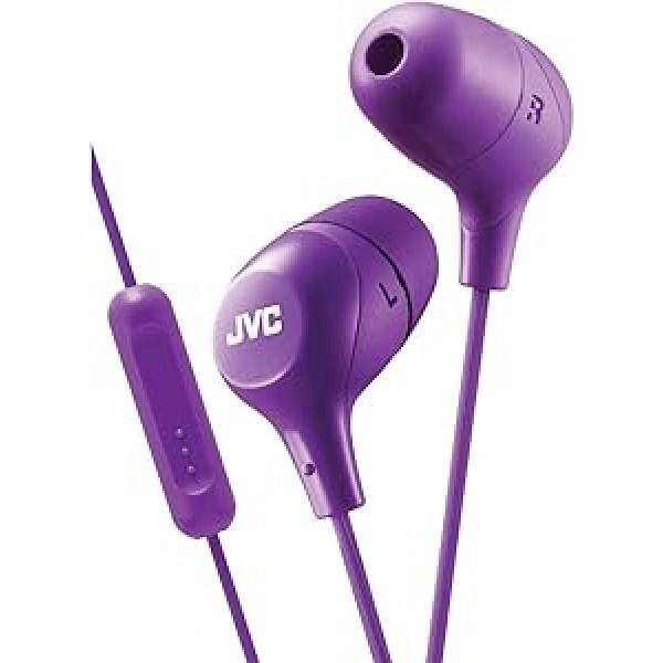 JVC HAFX38V Marshmallow-Ohrhörer, Memory-Schaum, ar mikrofonu, Violett