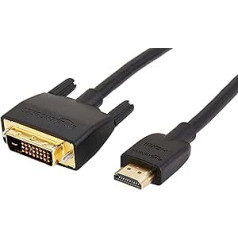 AmazonBasics HDMI–DVI adaptera kabelis, (jaunākais standarts) -1,8 metri, 24 pack, (nav savienošanai ar SCART vai VGA portiem)