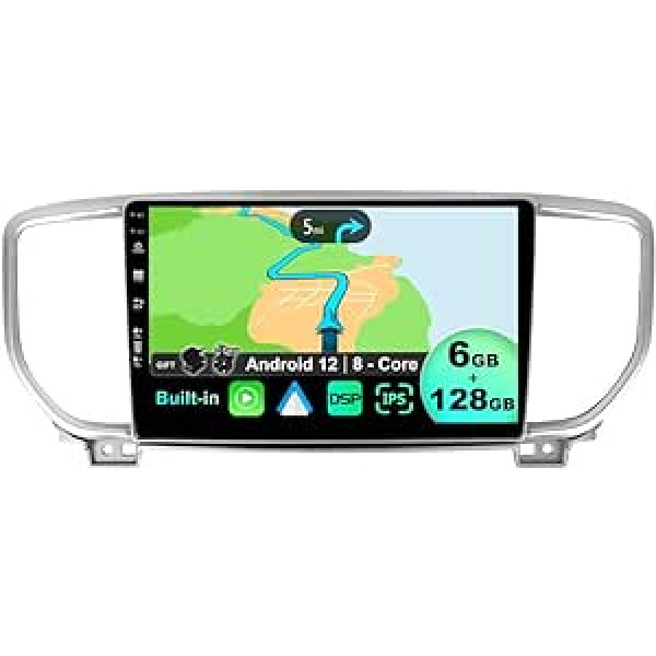 JOYX — [6G+128G] — Android 12 IPS automašīnas radio piemērots KIA KX5/Sportage 4 (2016-2019) — bezvadu CarPlay/Android Car/DSP — LED kamera un mikrofons — 9 collu 2 DIN — DAB stūres vadība, ātra palaišana 360 kamera