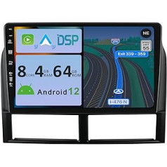 YUNTX [4 GB + 64 GB] Android 12 automašīnas radio ierīcei Jeep Grand Cherokee (1996-2006) - [Integrēta CarPlay/Android Car/DSP/GPS] -9 collu IPS 2.5D kamera + MIC-DAB/Stūres vadība/Spoguļa saite/ Bluetooth