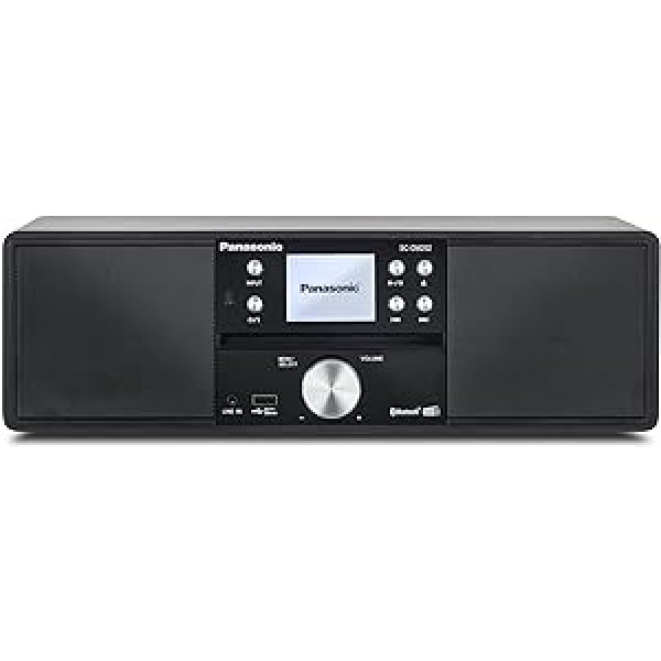 Panasonic SC-DM202EG-K Compact Micro HiFi Stereo System with CD, DAB+/FM Radio, USB and Bluetooth, 24 W Speakers, Remote Control, 2.4 Inch TFT LCD Display, EQ Settings, Black