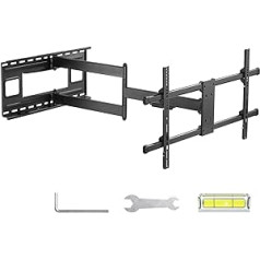 PUTORSEN 101 cm Sienas klīrenss garās rokas TV sienas stiprinājums grozāms noliecams Maks. VESA 800 x 400 mm 43–80 collu plakanam un izliektam televizoram vai monitoram līdz 50 kg