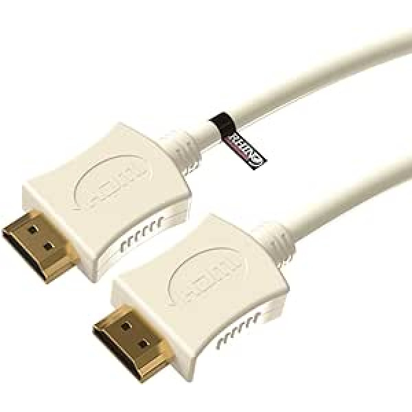 rhinocables OFC 4K HDMI kabelis saderīgs ar 3D, Full HD, 1080p, HDR, ARC, ātrgaitas ar Ethernet, PS4, Xbox, HDTV audio atgriešanas kanāls Balts (5 m)