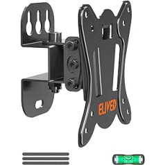 ELIVED EV028-DE Monitor TV Wall Mount Swivelling and Tilting for Most 13-30 Inch Flat & Curved LED, LCD, OLED, Plasma TVs up to 15 kg with VESA 75 x 75 / 100 x 100 mm