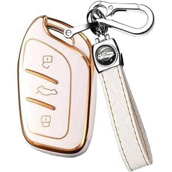 ontto Key Case Automašīnas atslēgu maciņš der MG MG4 MG5 MG6 MG ZS EV HS EHS ZX GT priekš Roewe RX3 RX8 ERX5 RX5 I6 I5 atslēgu futrālis Aizsargājošs atslēgu maciņš Key Case 3 pogas Aksesuāri Bēšs