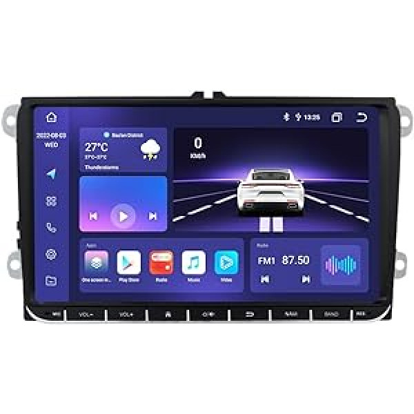 Android 12 Car Radio 9 collu skārienekrāns 8 kodolu priekš VW Golf 5/6 T5 Touran Polo Sharan Passat Tiguan Seat WiFi CarPlay/Android automašīnas Bluetooth 4G LTE RDS OPS SWC DSP (4GB+32GB)