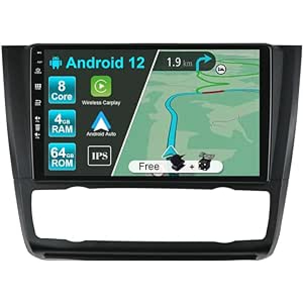 JOYX Android 12 IPS auto radio piemērots BMW 1. sērijas E81 E82 E87 E88 (2004-2012) - 4G + 64G - iebūvēts DSP / Carplay / Android Car - kamera + mikrofons - 9 collu 2 DIN - stūres vadība 4G WiFi DAB