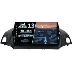 BXLIYER Android 12 IPS automašīnas radio, kas piemērots Ford Kuga (2013-2018) - Iebūvēta CarPlay Android automašīna - Bezmaksas atpakaļgaitas kamera - 2G + 32G - 9 collu 2 DIN - DAB stūres vadība WiFi Fast Boot DSP 4G