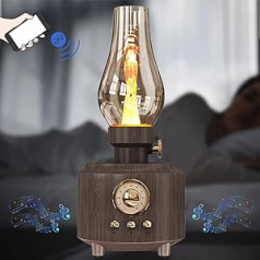 ZONSUSE retro petrolejas Bluetooth skaļrunis ar LED gaismu, Bluetooth kaste ar nakts gaismu, pārnēsājama mūzikas kaste Bluetooth, skaļrunis Bluetooth, jaudīgs bass, liela skaļuma Bluetooth 5.0 (valriekstu grauds A)