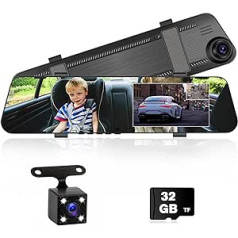 Mirror Dashcam 4,5 collu 1080P video spoguļkamera ar atpakaļgaitas kameru Spoguļa automašīnas kameras cilpas ierakstīšana un G sensora Full HD automašīnas kameras video ierakstītājs