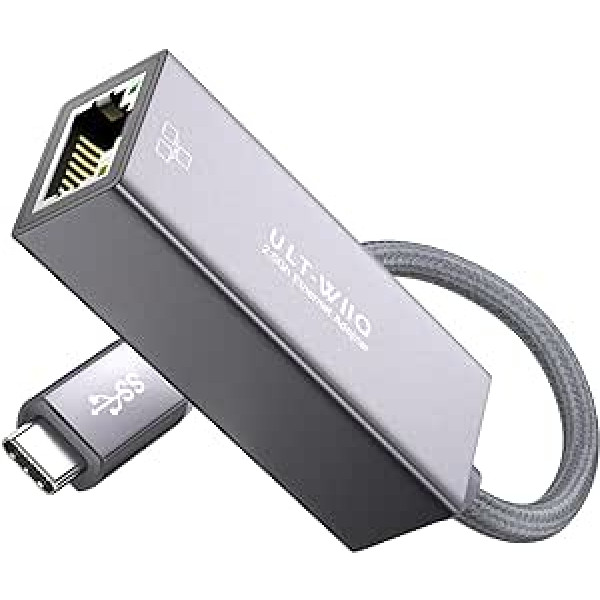 USB C Ethernet 2.5Gb Adapter, USB C to RJ45 2.5GbE LAN Adapter, 2500/1000 Mbps Gigabit Network Adapter for Thunderbolt 4/3, USB4, MacOS, Windows, Linux, Steam Deck, Mac Mini, Surface, NAS, Server