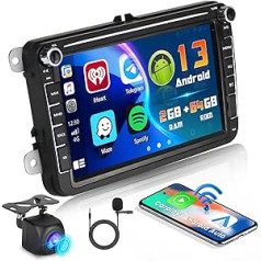 2 GB + 64 GB Android 13 automašīnas radio ar satelīta navigācijas ierīci VW Golf 5 6 Polo Tiguan Caddy Skoda Touran bezvadu Carplay Android automašīnai, 8 collu ekrāna automašīnas radio ar HiFi/WiFi/FM/RDS/BT/Canbus SWC atpakaļgaitas kamer