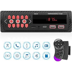 Automašīnas radio 1 DIN Bluetooth automašīnas radio ar Bluetooth brīvroku komplektu FM radio/C tipa/2 USB/TF/Aux in/RCA/40 EQ/7 krāsu MP3 atskaņotājs ar stūres tālvadības pulti Stereo automašīnas radio uztvērējs Ātri