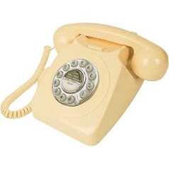 Benross Classic Retro Telephone Vintage Style Corded Telephone 44530 - Classic Ringtone - Dial Button - Redial Function - Easy Setup - Cream