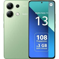 Xiaomi Redmi Note 13 4G viedtālrunis 6 + 128 GB, izmērs 6080, 6,67 collu G-OLED FHD+ AMOLED displejs, 120 Hz, kamera ar 108 MP, 5000 mAh, 33 W uzlāde, zaļa [globālā versija]