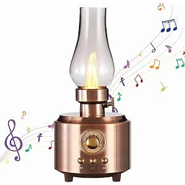 OHAANYY retro petrolejas Bluetooth skaļrunis ar LED gaismu, pārnēsājams skaļrunis, fantastiska skaņa, Bluetooth kaste ar nakts gaismu, pārnēsājama mūzikas kaste, skaļrunis, Bluetooth, jaudīgs bass, liels skaļums