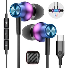 USB C austiņas priekš Samsung Galaxy A53 A54 A34 A33 S24 S23 Ultra S21 FE Pixel 8 Pro 7a Austiņas ar mikrofonu In-Ear austiņas ar kabeļa austiņām C tipa USB austiņas priekš iPhone 15 Pro iPad