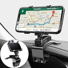 QZCQLLM Car Phone Mount, Rotating Dashboard Clip Phone Holder, 360 Degree Rotating Mobile Clip Stand for 4 to 7 Inch Smartphones