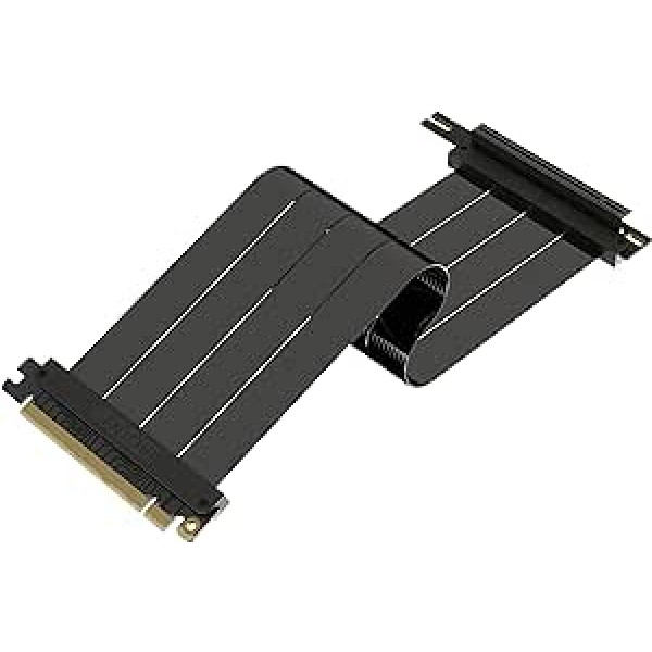 LINKUP – AVA5 PCIE 5.0 stovo kabelis – atsparus ateičiai, skirtas 5 kartos GPU vertikaliam montavimui – x16 128GB/s su jungties pakartotiniu laiku ir maitinimo klaidų taisymu – suderinamas su PCIe 4.0 ir WRX80SE – stačiakampis, juodas 30 cm