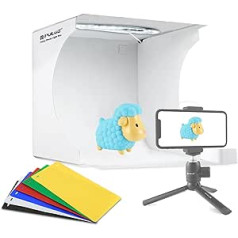 PULUZ Mini Photo Studio Light Tents Adjustable Light Box Photo Box Kit Portable Foldable White Small Photo Light Box with 6 Colour Backgrounds for Displaying Small Items