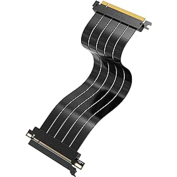 EZDIY-FAB PCIE Gen 4 16x īpaši elastīgs ātrgaitas stāvvada kabelis PCI Express 4.0 portu GPU pagarinātāja karte, taisns savienotājs [11,8 collas/30 cm]