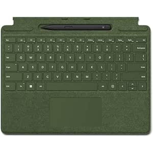 Microsoft Surface Pro 8/9/X Signature tastatūra Forest Green komplektā ar Slim Pen 2 Black