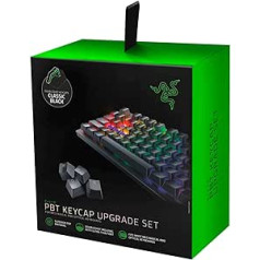 Razer PBT klaviatūros klaviatūros rinkinys – Mechaninės ir optinės klaviatūros klaviatūros dangtelio atnaujinimo rinkinys (suderinamas su foniniu apšvietimu, puiki PBT medžiaga) Juoda