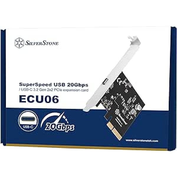 Silverstone SST-ECU06 SuperSpeed 20Gbps USB 3.2 Type-C Gen 2x2 PCIe resursdatora kartes pārsūtīšanas ātrums līdz 32GT/s