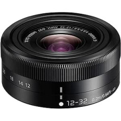 Panasonic H-FS12032E LUMIX G Vario Standardzoom 12-32 mm F3.5-5.6 ASPH. Objektiv (24-64 mm KB, OIS Bildstabilisator) schwarz