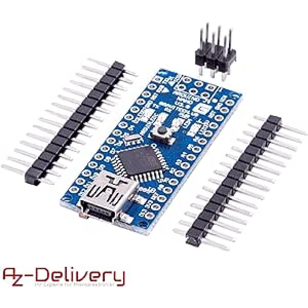 AZDelivery 3 x AZ-Nano V3 plokštė su FT232RL suderinamu lustu ir ATmega328 16MHz ATmega328P Suderinama su AZ-Nano V3 plokšte su el. knyga