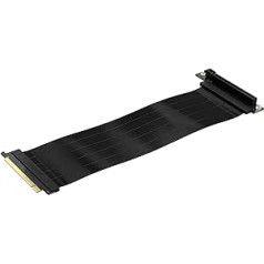 Corsair Premium PCI 4.0 x16 pagarinātāja kabelis 300mm EMI ekranēts 90° sieviešu PCIe savienotājs atpakaļ saderīgs ar PCIe 3.0 sistēmām - melns