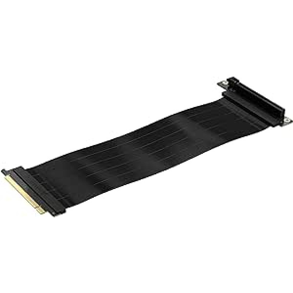 Corsair Premium PCI 4.0 x16 pagarinātāja kabelis 300mm EMI ekranēts 90° sieviešu PCIe savienotājs atpakaļ saderīgs ar PCIe 3.0 sistēmām - melns