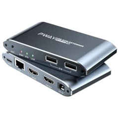 PW-DT265HK HDMI KVM USB paplašinātājs 492 pēdas / 150 m tastatūras un peles tālvadības pultij, pārraida 1080P signālu pa Cat5e/6, atbalsta viens pret vienu, USB 1.1 un Loop Out