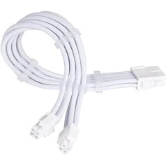 Silverstone SST-PP07E-EPS8W-V2 Super Flexible Power Supply Extension Cable, 1 x EPS12V 8pin (4+4), White